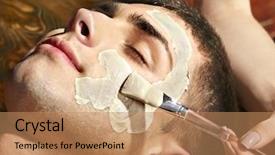  Presentation with facial - Audience pleasing slides consisting of clay facial mask in beauty backdrop and a coral colored foreground