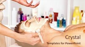  Presentation with facial - Audience pleasing presentation design consisting of clay facial mask in beauty backdrop and a lemonade colored foreground