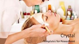  Presentation with facial - Beautiful slides featuring clay facial mask in beauty backdrop and a coral colored foreground