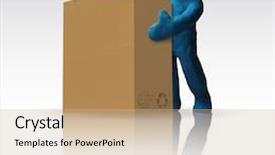  Presentation with box carton - Presentation theme featuring clay figure with carton box background and a soft green colored foreground