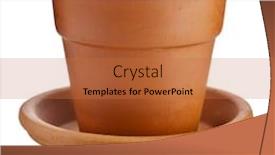  Presentation with clay - PPT theme enhanced with clay flower pot with saucer isolated on white background background and a red colored foreground