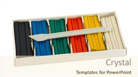  Presentation with clay - Amazing slides having clay-in-box-isolated backdrop and a cream colored foreground