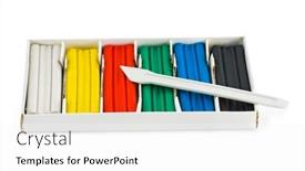  Presentation with clay - PPT theme consisting of clay-in-box-isolated background and a white colored foreground