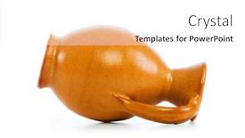  Presentation with jars clay - Colorful PPT layouts enhanced with clay jars isolated on the white background backdrop and a white colored foreground