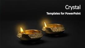  Presentation with clay - Slides consisting of diwali diyas or clay lamps background and a black colored foreground