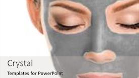  Presentation with clay - PPT theme featuring clay-mask-natural-facial-woman background and a light gray colored foreground