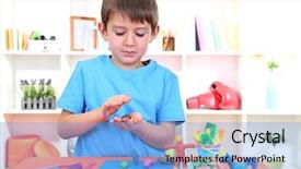  Presentation with cute - Colorful theme enhanced with clay models - cute little boy moulds backdrop and a light blue colored foreground