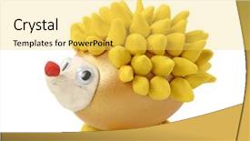  Presentation with egg - PPT layouts enhanced with clay models - hedgehog made from egg background and a yellow colored foreground