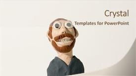  Presentation with cuneiform character recognition - Presentation design having clay models - plasticine character man with beard background and a  colored foreground