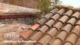  Presentation with spanish - Beautiful slides featuring clay old roof tiles pattern backdrop and a coral colored foreground