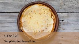  Presentation with top view of candles - PPT theme having clay plate on a vintage background and a  colored foreground