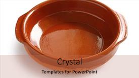  Presentation with spanish - Slide deck featuring clay pot - cazuela de barro spanish earthenware background and a red colored foreground