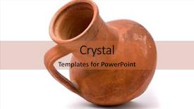 Presentation with clay - PPT theme featuring clay pot - jug on white background background and a red colored foreground