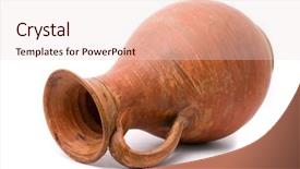  Presentation with clay - Audience pleasing presentation consisting of clay pot - jug on white background backdrop and a lemonade colored foreground