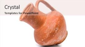  Presentation with clay - Amazing PPT theme having clay pot - jug on white background backdrop and a lemonade colored foreground