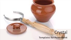  Presentation with clay - PPT theme having clay pot and holder isolated background and a  colored foreground