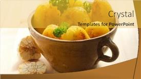  Presentation with clay - Slides enhanced with clay-pot-full-of-potatoes background and a yellow colored foreground