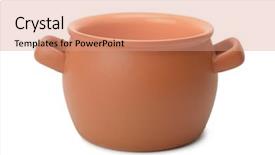  Presentation with clay - Cool new theme with clay pot isolated on white backdrop and a coral colored foreground