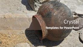  Presentation with clay - Presentation design having clay-pot-socotra-island-yemen background and a tawny brown colored foreground