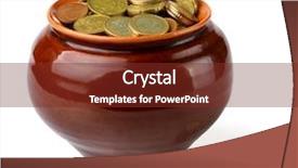  Presentation with clay pot on pottery - Cool new PPT theme with clay pot with euro coins backdrop and a tawny brown colored foreground