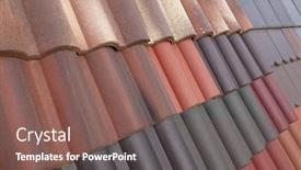  Presentation with clay - Colorful PPT theme enhanced with clay-roof-tiles-different-covering backdrop and a violet colored foreground