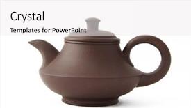  Presentation with teapot - Cool new PPT theme with clay teapot also called zisha backdrop and a white colored foreground