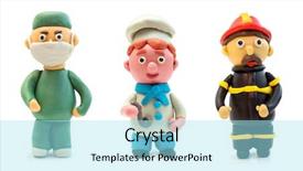  Presentation with firefighter - Colorful presentation design enhanced with clays - doctor a chef firefighter made backdrop and a arctic colored foreground