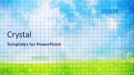  Presentation with blue green - Slides with clean air - beautiful blue sky and green background and a sky blue colored foreground