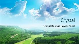  Presentation with beautiful nature - PPT layouts consisting of clean air - beautiful mountain landscape composition background and a cool aqua colored foreground