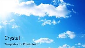  Presentation with blue sky - Theme enhanced with clean air - blue sky and sun background and a light blue colored foreground