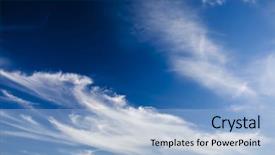  Presentation with sky sun - PPT theme consisting of clean air - blue sky with clouds background and a light blue colored foreground