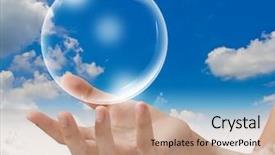  Presentation with air bubbles - Amazing PPT layouts having clean air - hand hold bubbles backdrop and a coral colored foreground