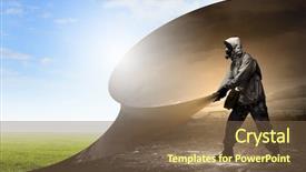  Presentation with gas air - Presentation theme enhanced with clean air - image of man in gas background and a tawny brown colored foreground