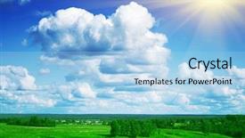  Presentation with clean air - Colorful PPT theme enhanced with clean air - landscape and sun backdrop and a  colored foreground