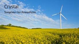  Presentation with windmill - Theme consisting of clean air - windmill in field background and a light blue colored foreground