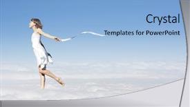  Presentation with clean air - Audience pleasing theme consisting of clean air - young woman in white dress backdrop and a light blue colored foreground