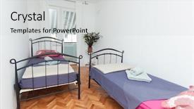  Presentation with clean house - PPT layouts consisting of clean-and-modern-mediterannean-bedroon background and a light gray colored foreground