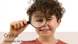  Presentation with blonde holds a magnifying glass - Amazing theme having clean audit - young boy holding magnifying glass backdrop and a  colored foreground