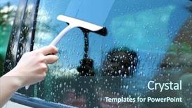  Presentation with hand washing - Amazing presentation theme having clean auto - hand washing car window backdrop and a ocean colored foreground