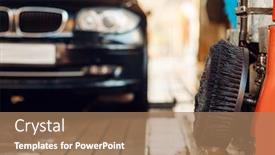  Presentation with car wash - Amazing PPT theme having clean-auto-on-automatic-car backdrop and a coral colored foreground