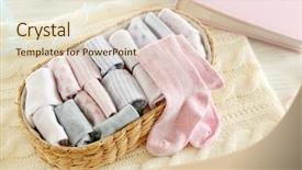  Presentation with linen - PPT layouts featuring clean baby linen on knitted plaid background and a lemonade colored foreground