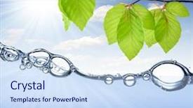  Presentation with spring water - Beautiful presentation theme featuring clean background - spring branch above the water backdrop and a  colored foreground