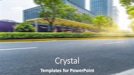  Presentation with china shanghai - Slide set consisting of clean city road shanghai china background and a gray colored foreground