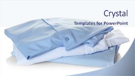  Presentation with dry cleaning - Presentation consisting of clean clothes from dry-cleaning on white background background and a sky blue colored foreground