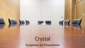  Presentation with board meeting room chairs - Colorful PPT theme enhanced with clean desk - modern office meeting room interior backdrop and a  colored foreground