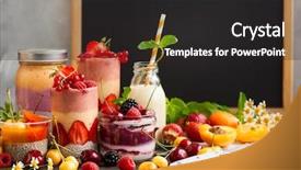  Presentation with healthy snack - PPT theme having clean eating ideas for breakfast background and a dark gray colored foreground