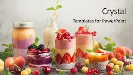  Presentation with healthy snack - Beautiful slide deck featuring clean eating ideas for breakfast backdrop and a light gray colored foreground