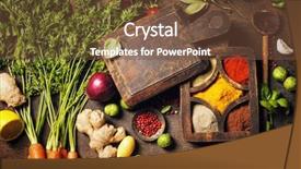  Presentation with rustic healthy - Presentation theme featuring clean eating or vegetarian food background and a tawny brown colored foreground