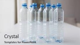  Presentation with clean water healthy concept - Cool new theme with clean empty used plastic water backdrop and a lemonade colored foreground