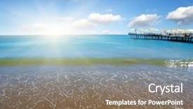  Presentation with sky - Theme having clean environment - beach and sea on sky background and a  colored foreground